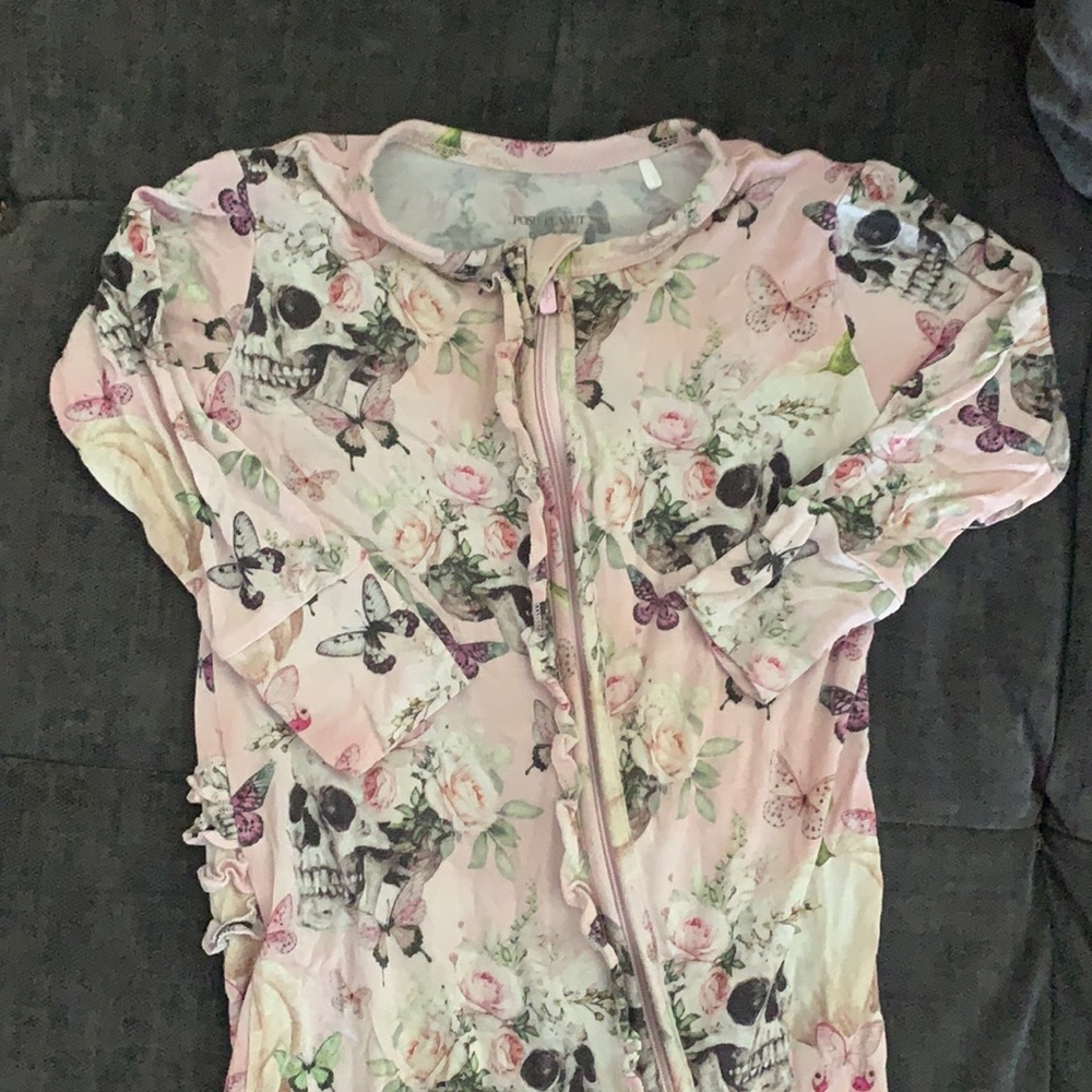 posh peanut Francesca Halloween Ruffled Zipper Footie